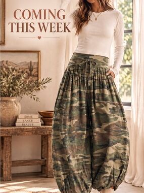 Lovlov Camouflage Balloon Pants Women’s Camouflage Balloon Skirt - Olive Camo